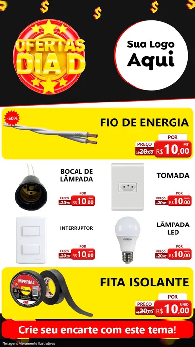 Modelo de TV para TV Vertical com o tema Dia D para Materiais Elétricos