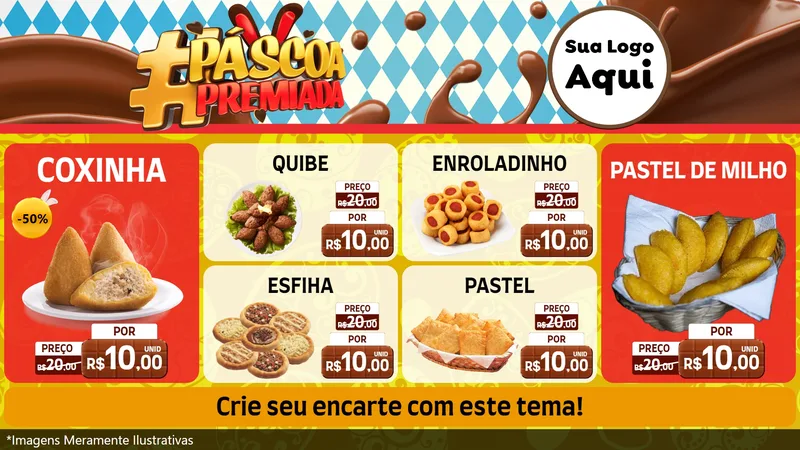 Modelo de TV para TV Horizontal com o tema Páscoa Premiada para Salgadaria