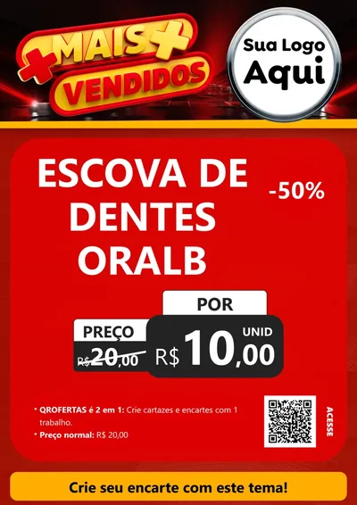 Modelo de Cartaz para Cartaz A4 Vertical com o tema Mais Vendidos para Higiene Pessoal