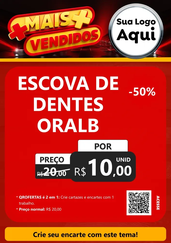 Modelo de Cartaz para Cartaz A4 Vertical com o tema Mais Vendidos para Higiene Pessoal