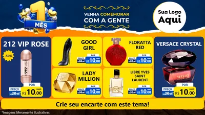Modelo de TV para TV Horizontal com o tema Um Mês de Aniversário para Perfumes