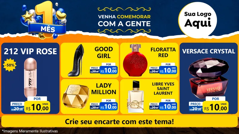 Modelo de TV para TV Horizontal com o tema Um Mês de Aniversário para Perfumes