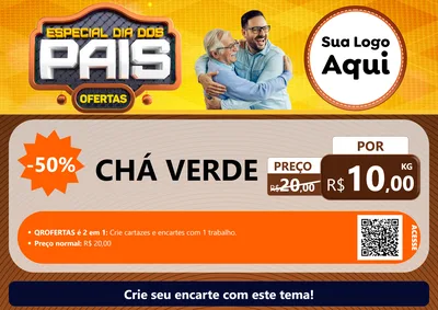 Modelo de Cartaz para Cartaz A4 Horizontal com o tema Especial Dia dos Pais para Produtos Naturais