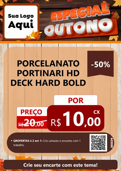Modelo de Cartaz para Cartaz A4 Vertical com o tema Especial Outono para Pisos e revestimentos