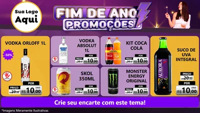 Modelo de TV para TV Horizontal com o tema Fim de Ano Promoções para Distribuidora de bebidas