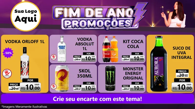 Modelo de TV para TV Horizontal com o tema Fim de Ano Promoções para Distribuidora de bebidas