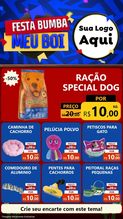 Modelo de Rede Social para Stories com o tema Festa Bumba meu Boi para Pet Shop
