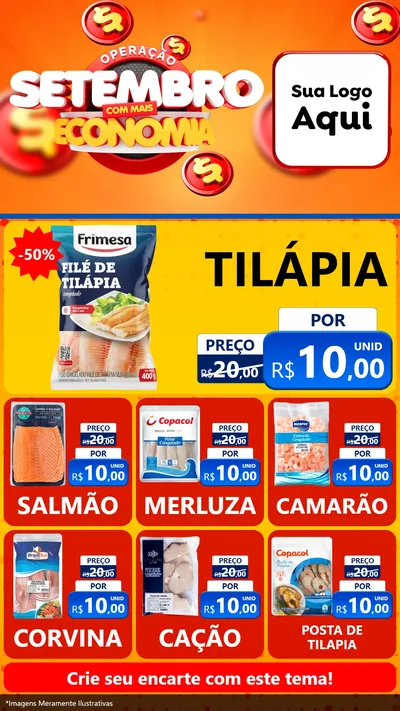 Modelo de Rede Social para Stories com o tema Operação Setembro Com Muita Economia para Peixaria