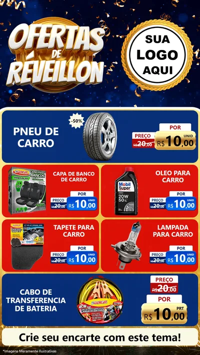 Modelo de TV para TV Vertical com o tema Ofertas de Réveillon para Auto peças