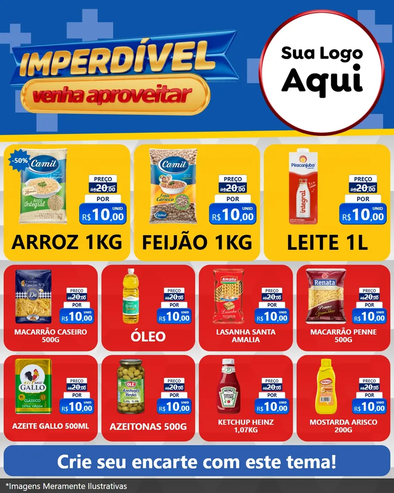 Modelo de Rede Social para Feed Instagram com o tema Imperdível para Supermercado