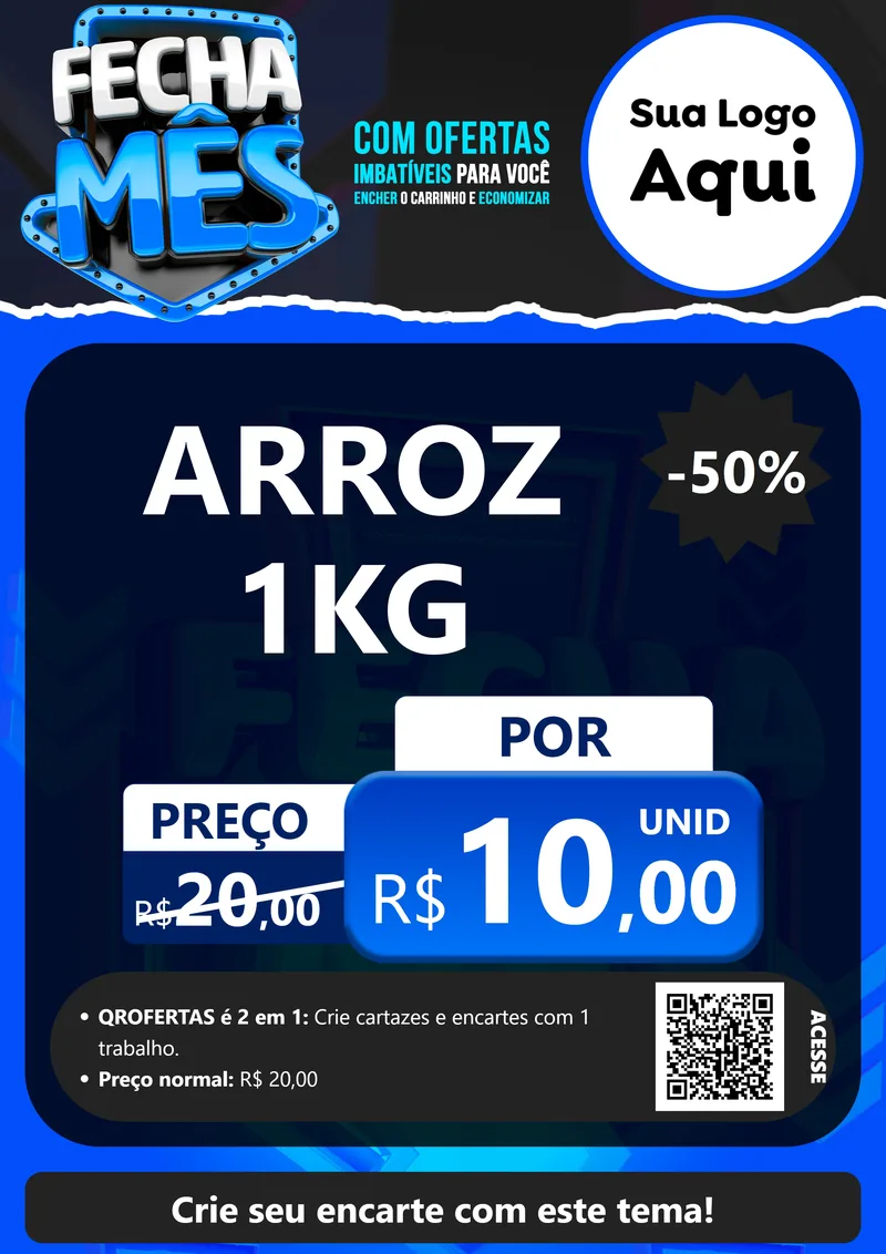 Modelo de Cartaz para Cartaz A4 Vertical com o tema Fecha Mês para Supermercado