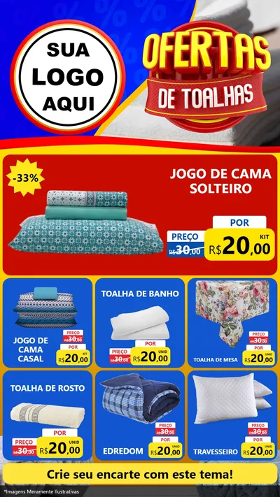 Modelo de Rede Social para Stories com o tema Ofertas de Toalhas para Cama, Mesa e Banho