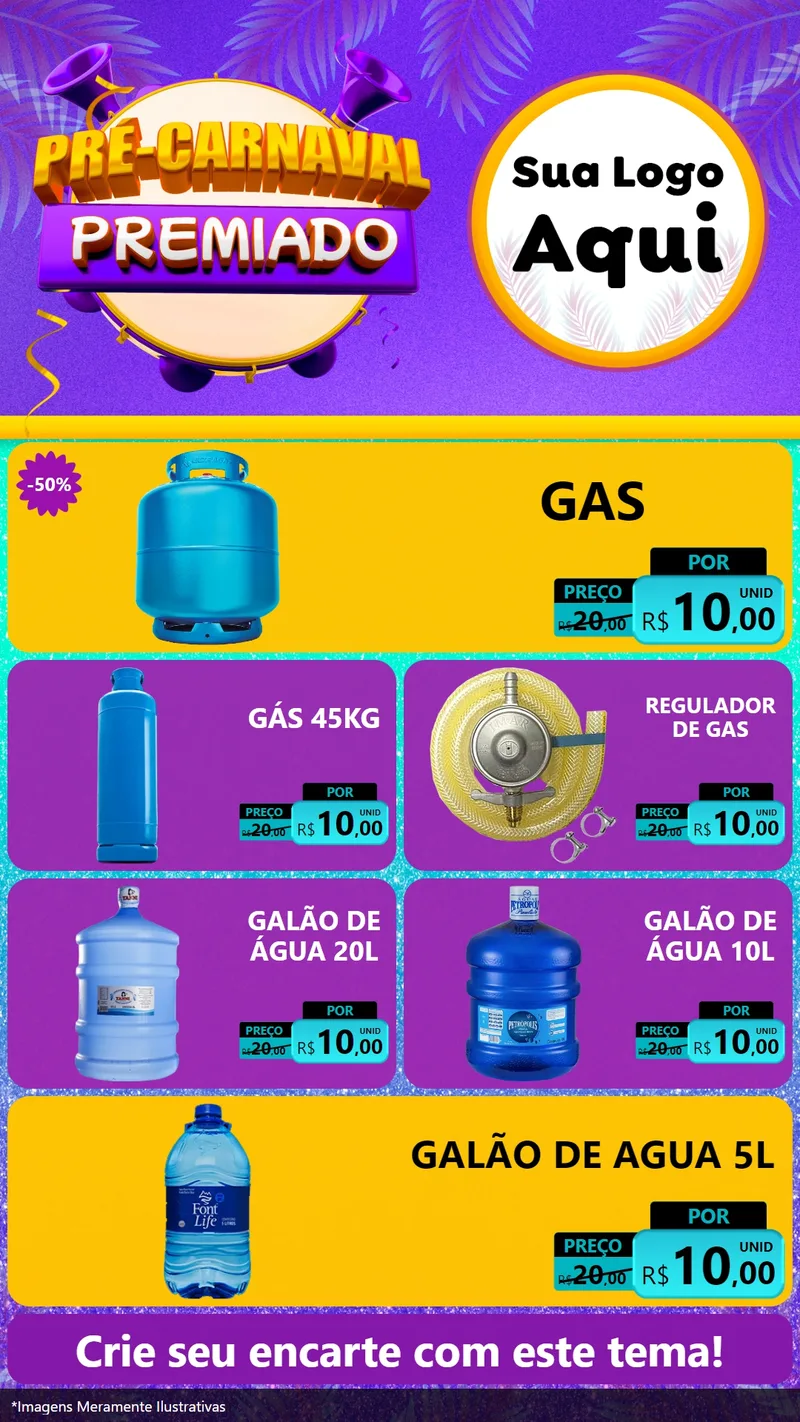 Modelo de TV para TV Vertical com o tema Pré-Carnaval Premiado para Água e gás