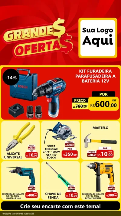 Modelo de Rede Social para Stories com o tema Grandes Ofertas para Maquinas e Ferramentas