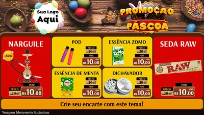 Modelo de TV para TV Horizontal com o tema Promoção Páscoa para Tabacaria