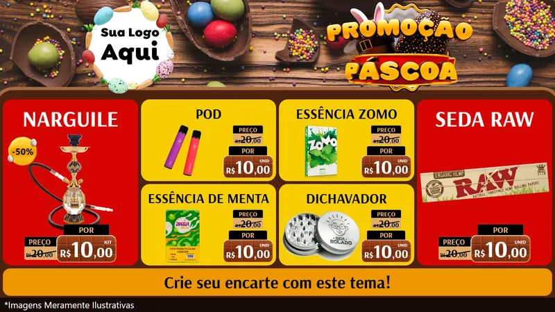 Modelo de TV para TV Horizontal com o tema Promoção Páscoa para Tabacaria
