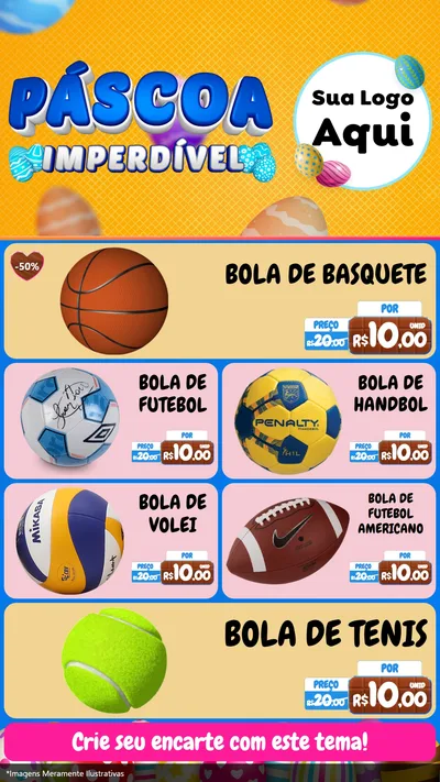 Modelo de TV para TV Vertical com o tema Páscoa Imperdível para Artigos Esportivos