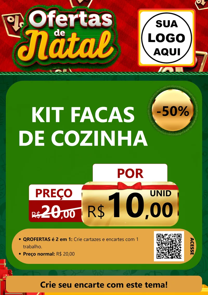 Modelo de Cartaz para Cartaz A4 Vertical com o tema Ofertas de Natal para Utilidades Domésticas