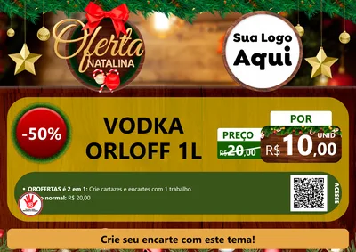 Modelo de Cartaz para Cartaz A4 Horizontal com o tema Ofertas Natalina para Distribuidora de bebidas