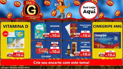 Modelo de TV para TV Horizontal com o tema Dia G - O Dia Mais Barato Do Mês para Farmácia