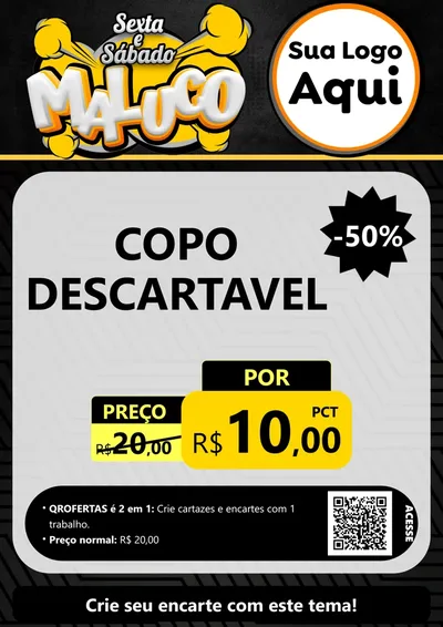 Modelo de Cartaz para Cartaz A4 Vertical com o tema Sexta e Sábado Maluco para Embalagens