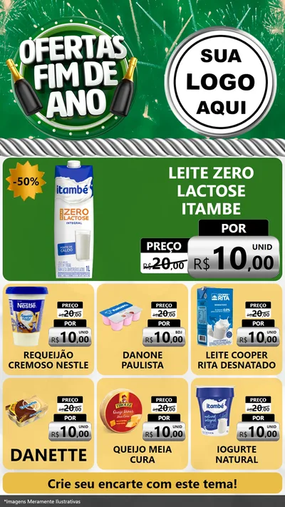 Modelo de Rede Social para Stories com o tema Ofertas Fim de Ano para Frios e Laticínios
