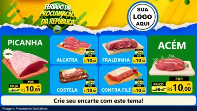 Modelo de TV para TV Horizontal com o tema Feriado da Proclamação da República para Açougue