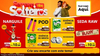 Modelo de TV para TV Horizontal com o tema Semana dos Solteiros para Tabacaria
