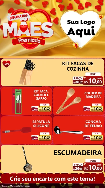 Modelo de TV para TV Vertical com o tema Semana das Mães Premiada para Utilidades Domésticas
