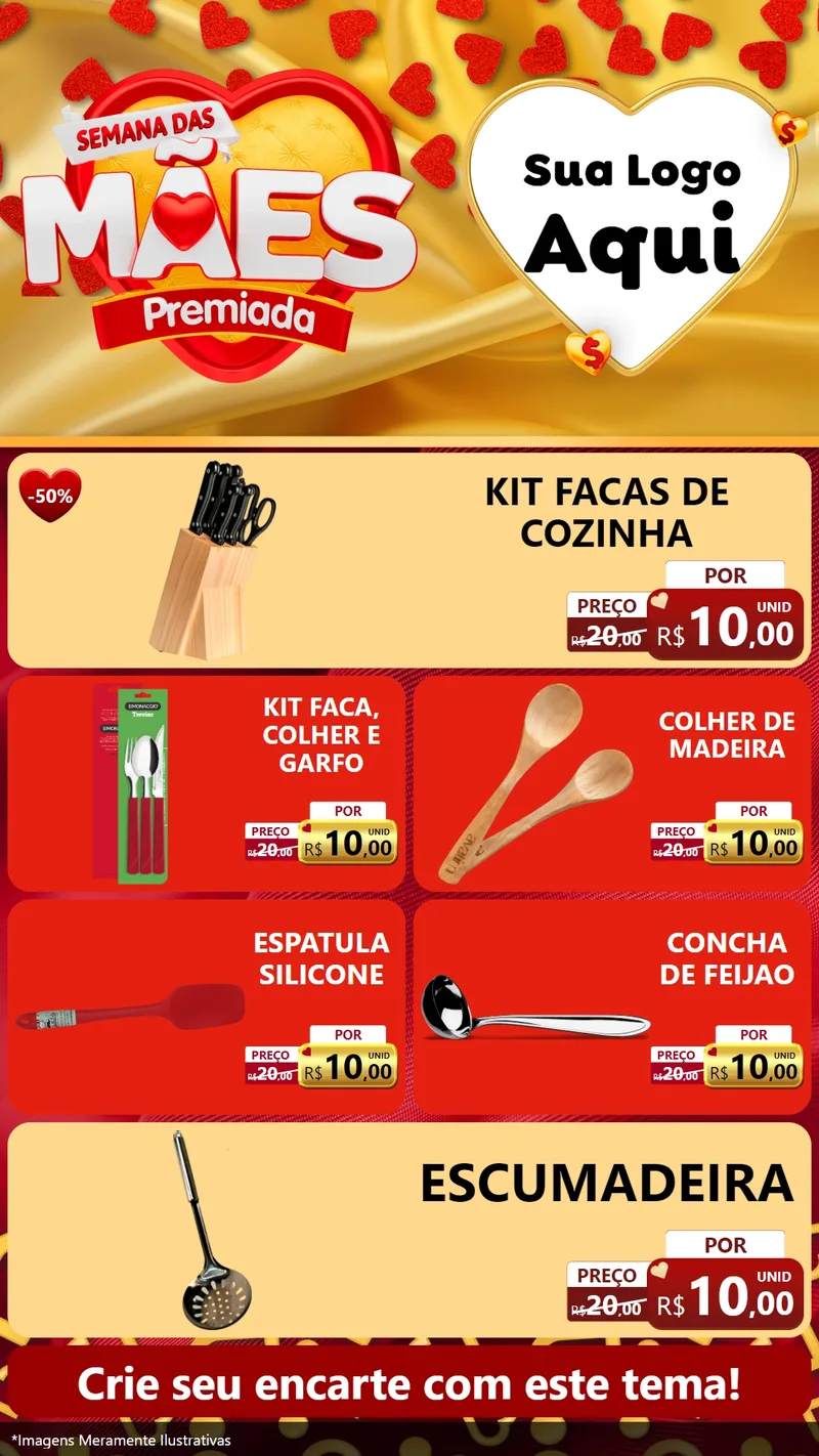Modelo de TV para TV Vertical com o tema Semana das Mães Premiada para Utilidades Domésticas