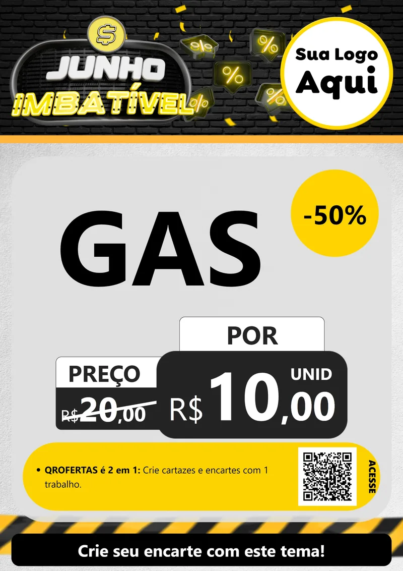 Modelo de Cartaz para Cartaz A4 Vertical com o tema Junho Imbatível para Água e gás