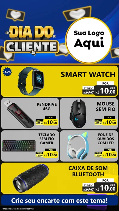 Modelo de TV para TV Vertical com o tema Dia Do Cliente para Informática