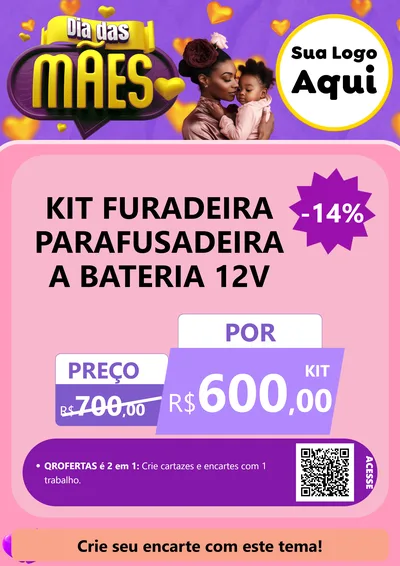 Modelo de Cartaz para Cartaz A4 Vertical com o tema Dia das Mães para Maquinas e Ferramentas