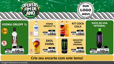 Modelo de TV para TV Horizontal com o tema Ofertas Fim de Ano para Distribuidora de bebidas