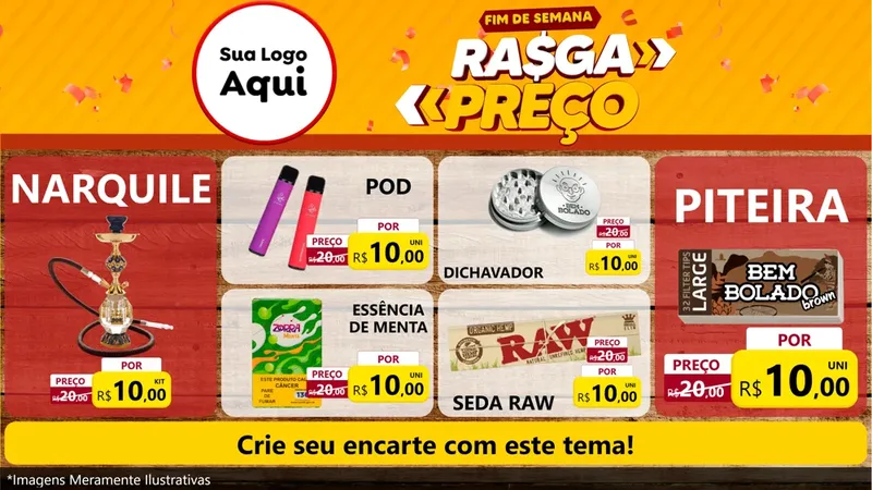 Modelo de TV para TV Horizontal com o tema Fim de Semana Rasga Preços para Tabacaria