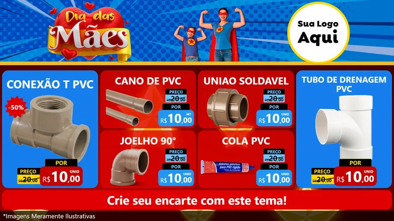 Modelo de TV para TV Horizontal com o tema Dia das Mães para Tubos e conexões