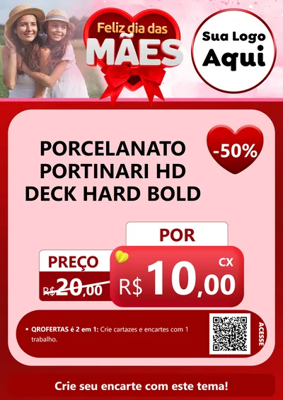Modelo de Cartaz para Cartaz A4 Vertical com o tema Feliz Dia Das Mães para Pisos e revestimentos