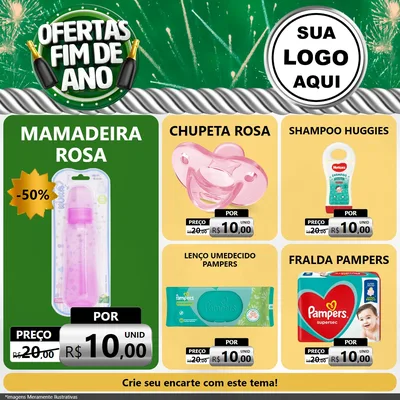 Modelo de Rede Social para Feed Facebook com o tema Ofertas Fim de Ano para Bebês