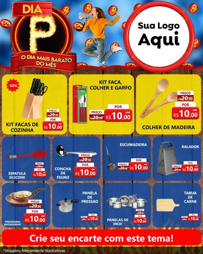 Modelo de Rede Social para Feed Instagram com o tema Dia P - O Dia Mais Barato Do Mês para Utilidades Domésticas