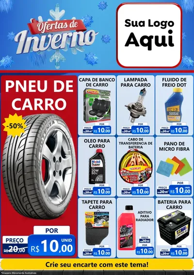 Modelo de Encarte para Encarte A4 Vertical com o tema Ofertas de Inverno para Auto peças