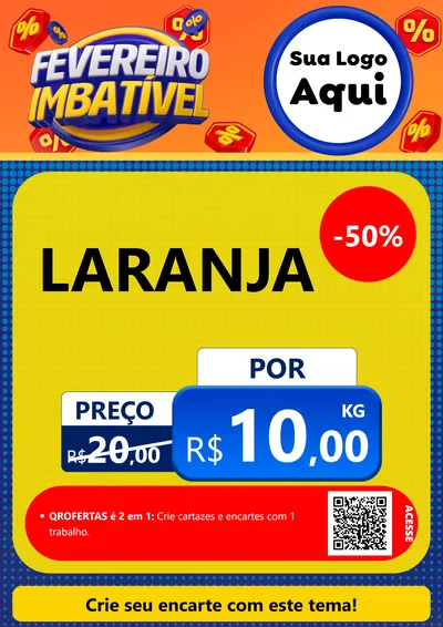 Modelo de Cartaz para Cartaz A4 Vertical com o tema Fevereiro Imbatível para Hortifrúti