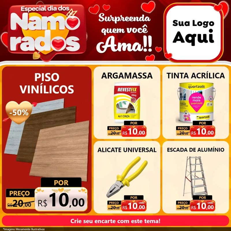 Modelo de Rede Social para Feed Facebook com o tema Especial Dia dos Namorados para Material para Construção