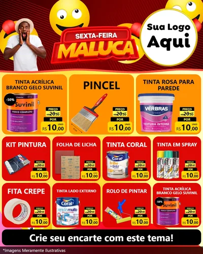 Modelo de Rede Social para Feed Instagram com o tema Sexta-feira Maluca para Tintas e Ferramentas