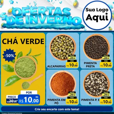 Modelo de Rede Social para Feed Facebook com o tema Ofertas de Inverno para Produtos Naturais