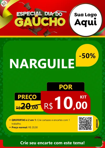 Modelo de Cartaz para Cartaz A4 Vertical com o tema Especial Dia do Gaúcho para Tabacaria