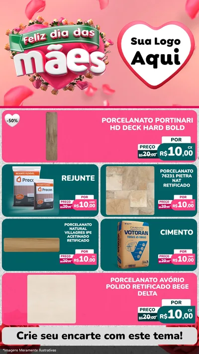 Modelo de TV para TV Vertical com o tema Feliz Dia das Mães para Pisos e revestimentos