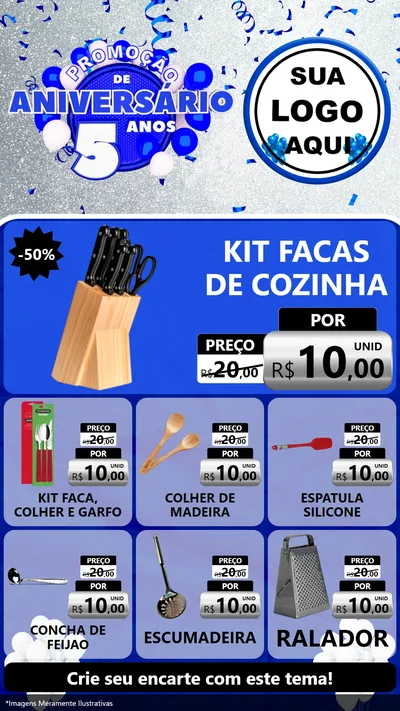 Modelo de Rede Social para Stories com o tema Promoção de Aniversário - 5 Anos para Utilidades Domésticas