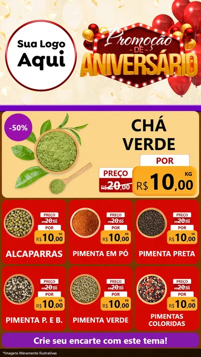 Modelo de Rede Social para Stories com o tema Promoção de Aniversário para Produtos Naturais
