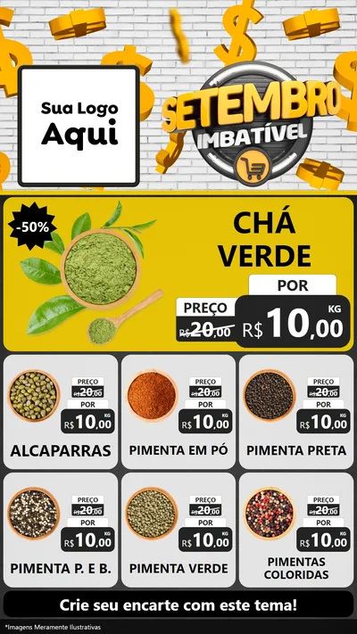 Modelo de Rede Social para Stories com o tema Setembro Imbatível para Produtos Naturais