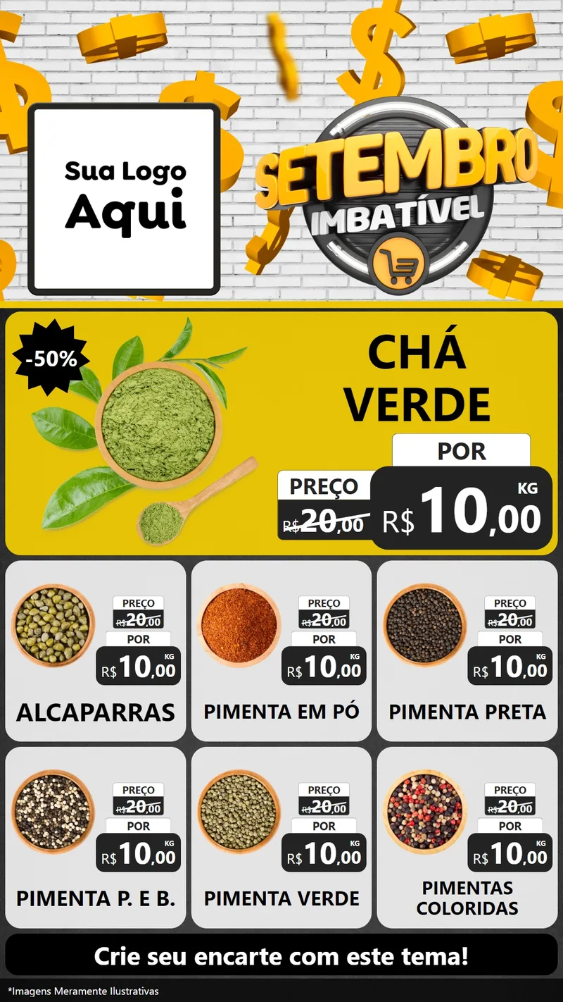 Modelo de Rede Social para Stories com o tema Setembro Imbatível para Produtos Naturais